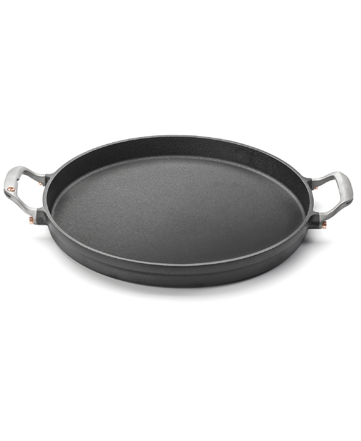 Outset Cast Iron 14" Grill Paella And Deep Dish Pizza Pan In Black