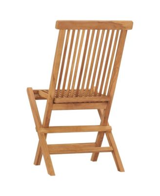 Folding Patio Chairs 2 pcs Solid Teak Wood