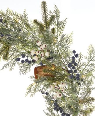 9" Pre-Lit Mixed Mica Foliage Garland