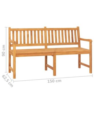 Bench Teak Solid Teak Wood 3-seater