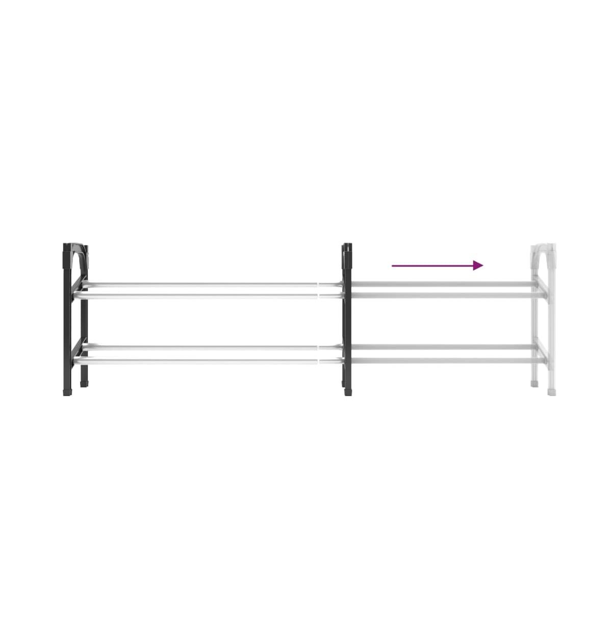 vidaXL Extendable Shoe Rack with 2 Shelves 46.9