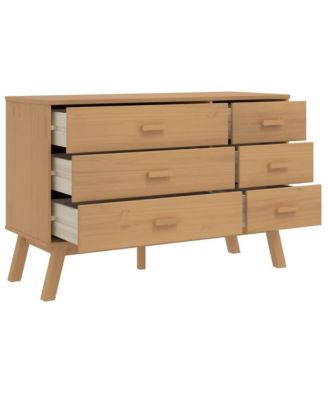 Drawer Cabinet Brown Solid pine wood Medium Drawer Cabinet