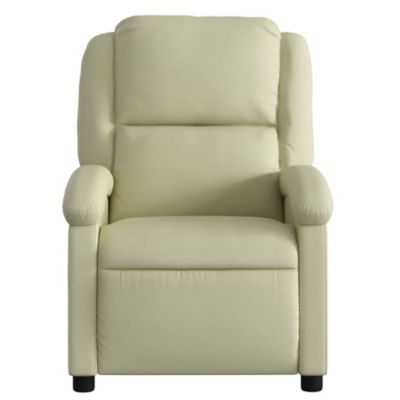 1 PC Cream Real Leather Massage Recliner Chair