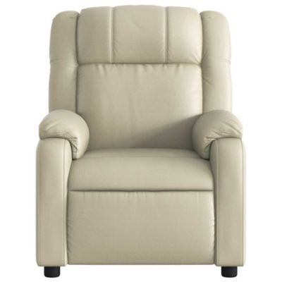 1 PC Cream Faux Leather Massage Recliner Chair