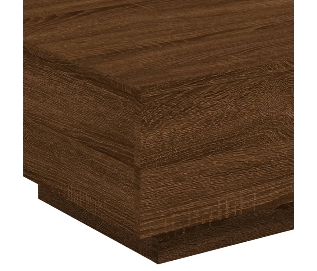 vidaXL Coffee Table with Led Lights Brown Oak 21.7
