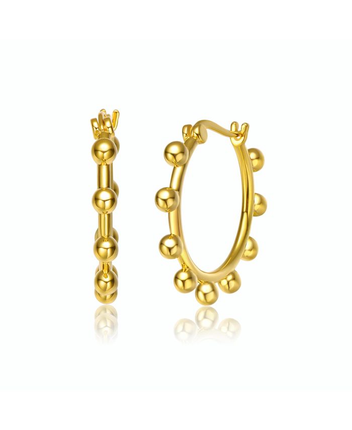 Rachel Glauber 14K Gold Plated Cubic Zirconia Hoop Earrings