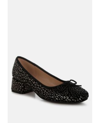 Womens Ningen Leopard Print Block Heel s Ballerinas