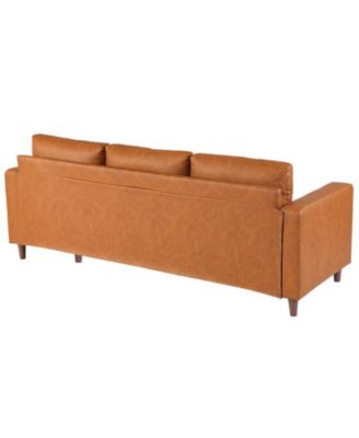 85" Leather Couch for Living Room, Modern Sofa Couches with Padded backrest, Upholstered Sofa with Armrests and Comfy Cushions, Deep Seat Sofas for Living Room, Bedroom, Office