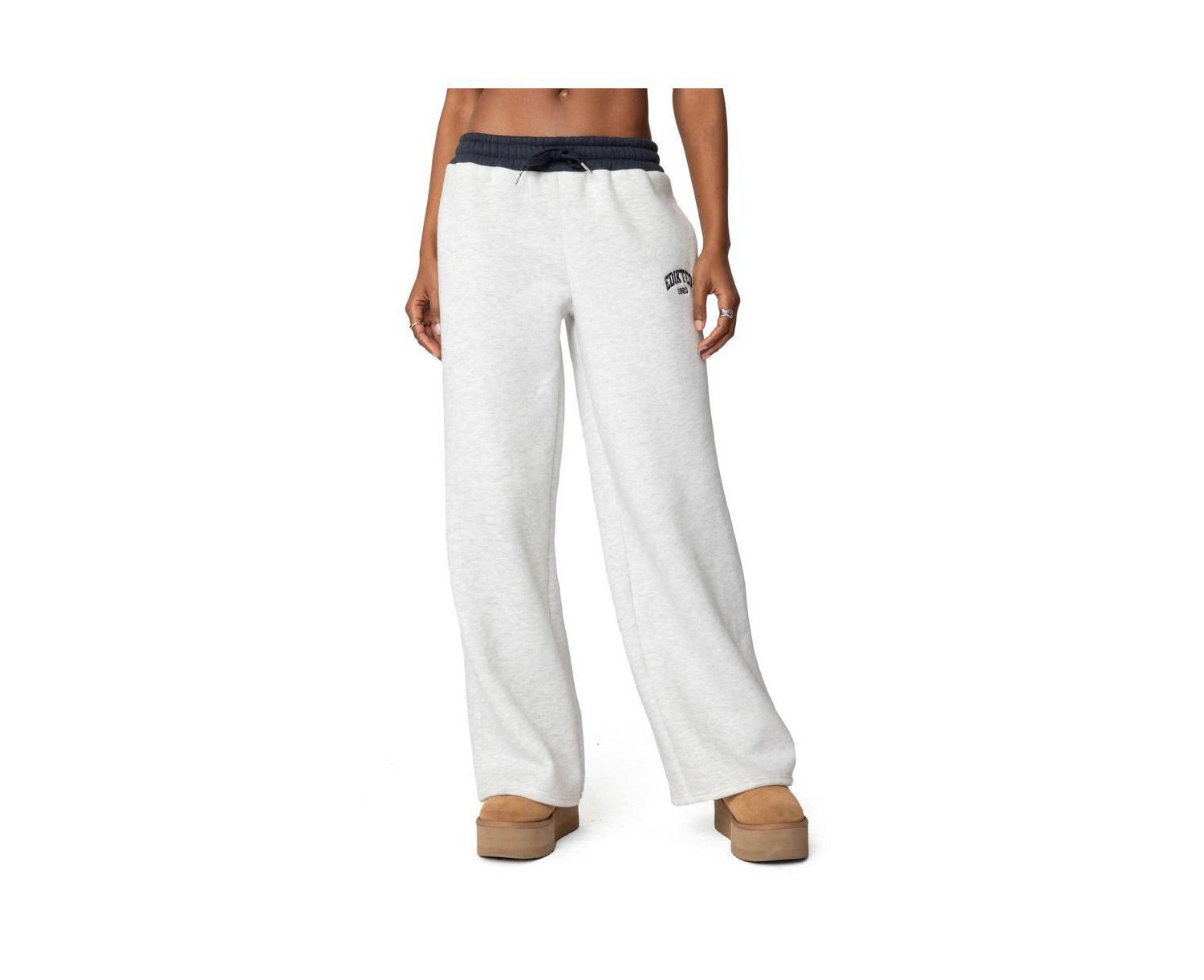 Women's Contrast Embroidered Sweatpants