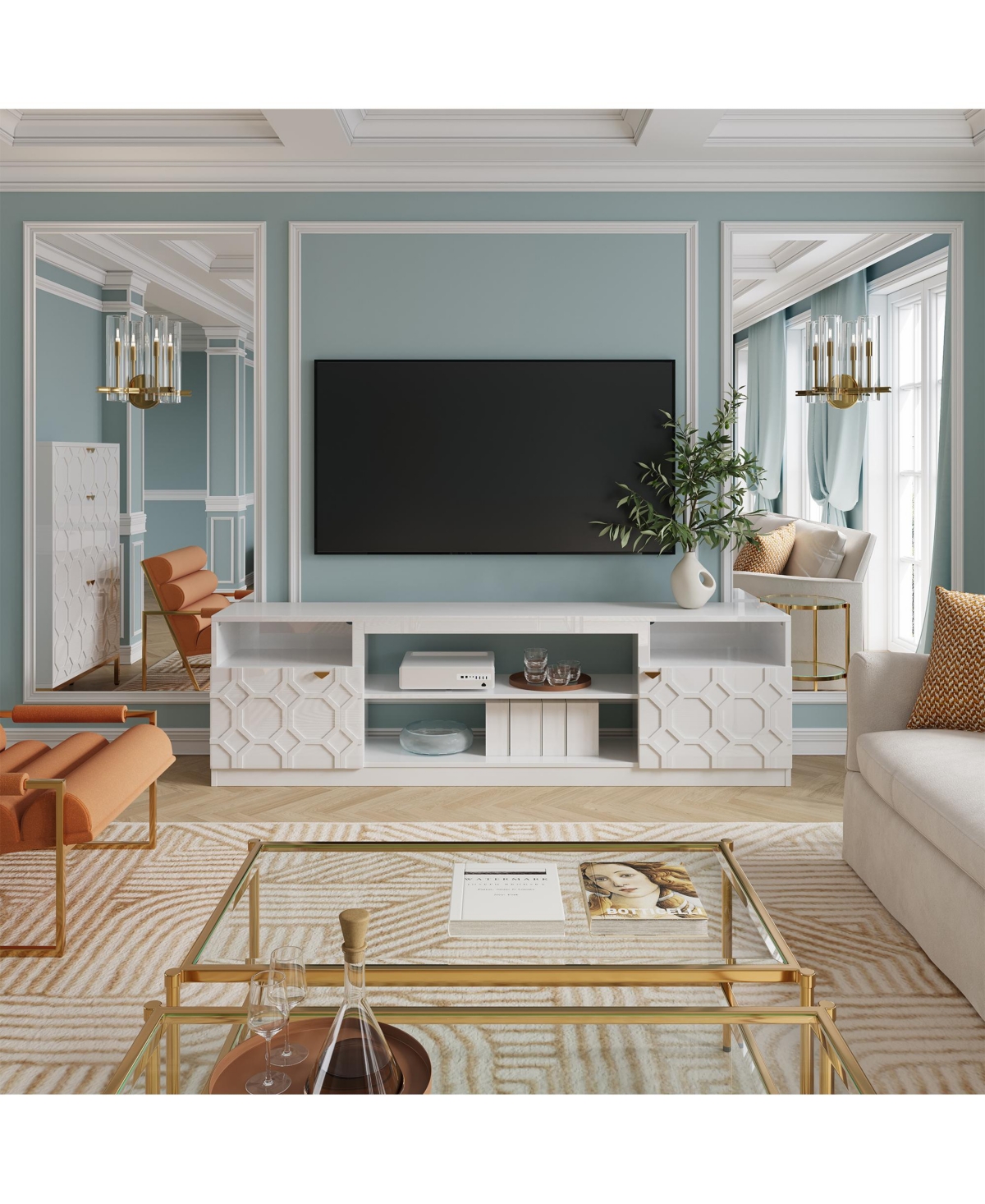 Boyel Living Elegant Multifunctional Tv Stand with Ample Storage and Stylish Design