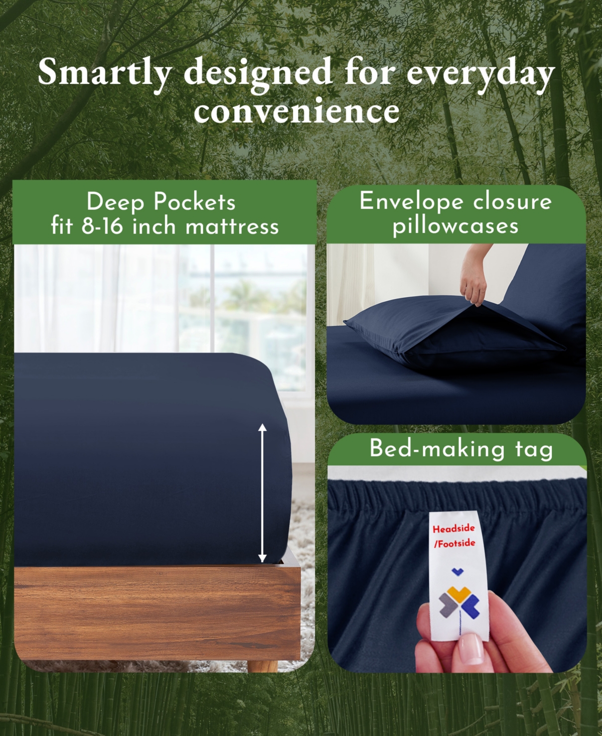 California Design Den 4 Piece Rayon from Bamboo Deep Pocket Sheet Set