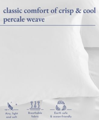 100% Organic Percale Cotton Envelope Closure Pillowcases, Set of 2, Queen