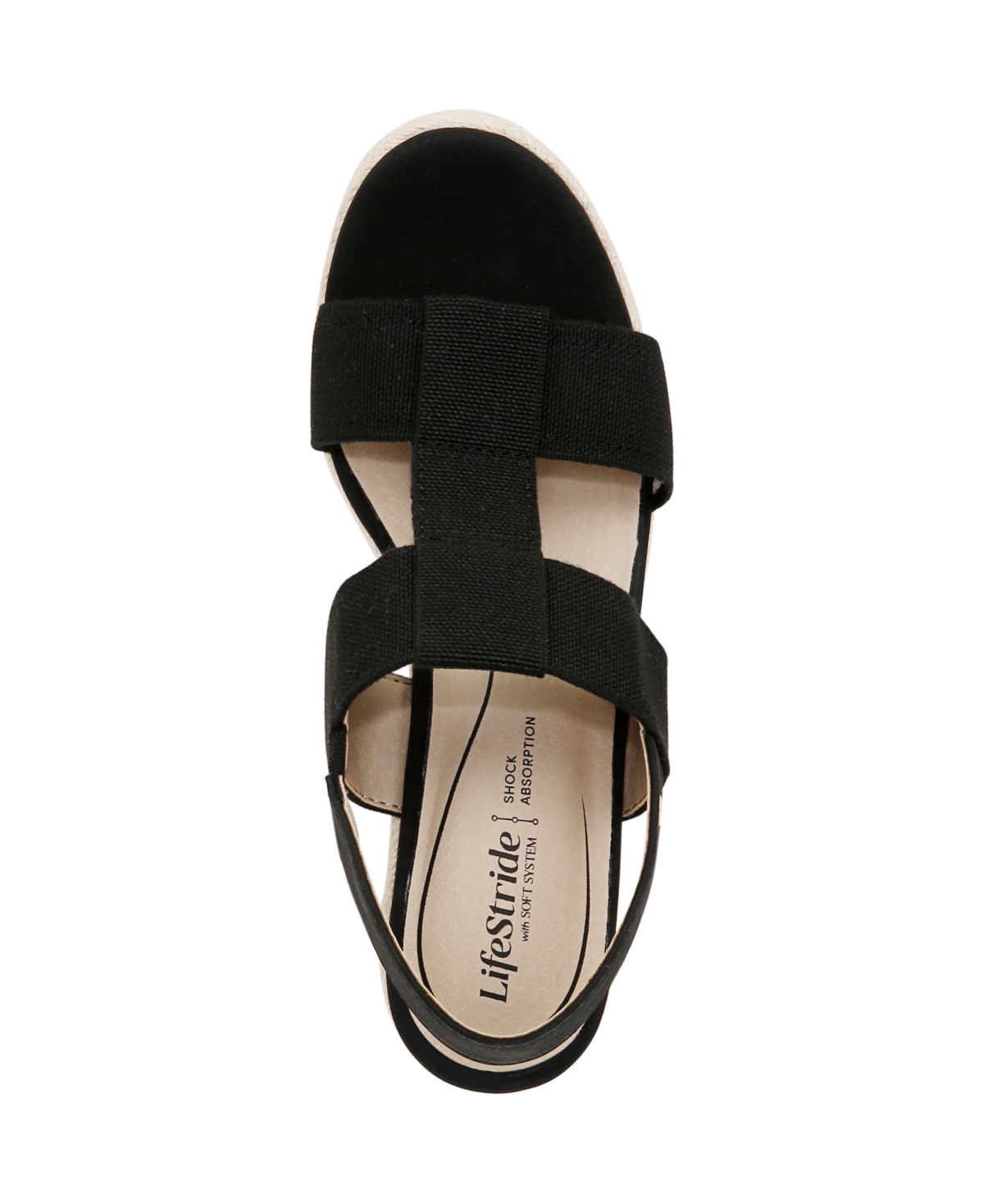 Bzees Women's Tallulah Espadrille Wedge Sandals In Black Fabric,faux Leather