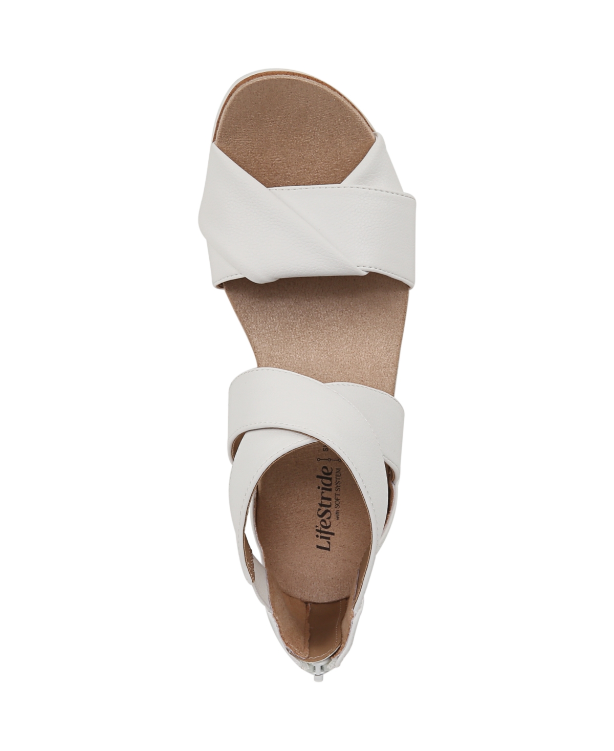 LIFESTRIDE LIFESTRIDE WOMEN'S ZOOM ROUND OPEN TOE CRISSCROSS WEDGE SANDALS 