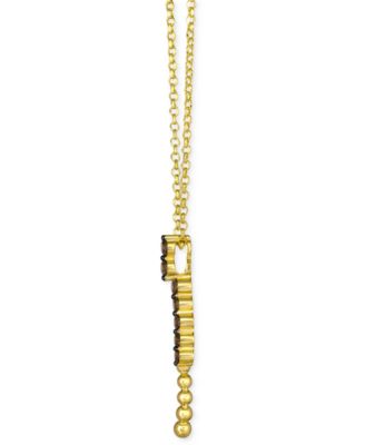 Chocolatier&reg; Chocolate Diamond&reg; (3/8 ct. t.w.) Linear Pendant 19" Necklace in 14k Honey Gold