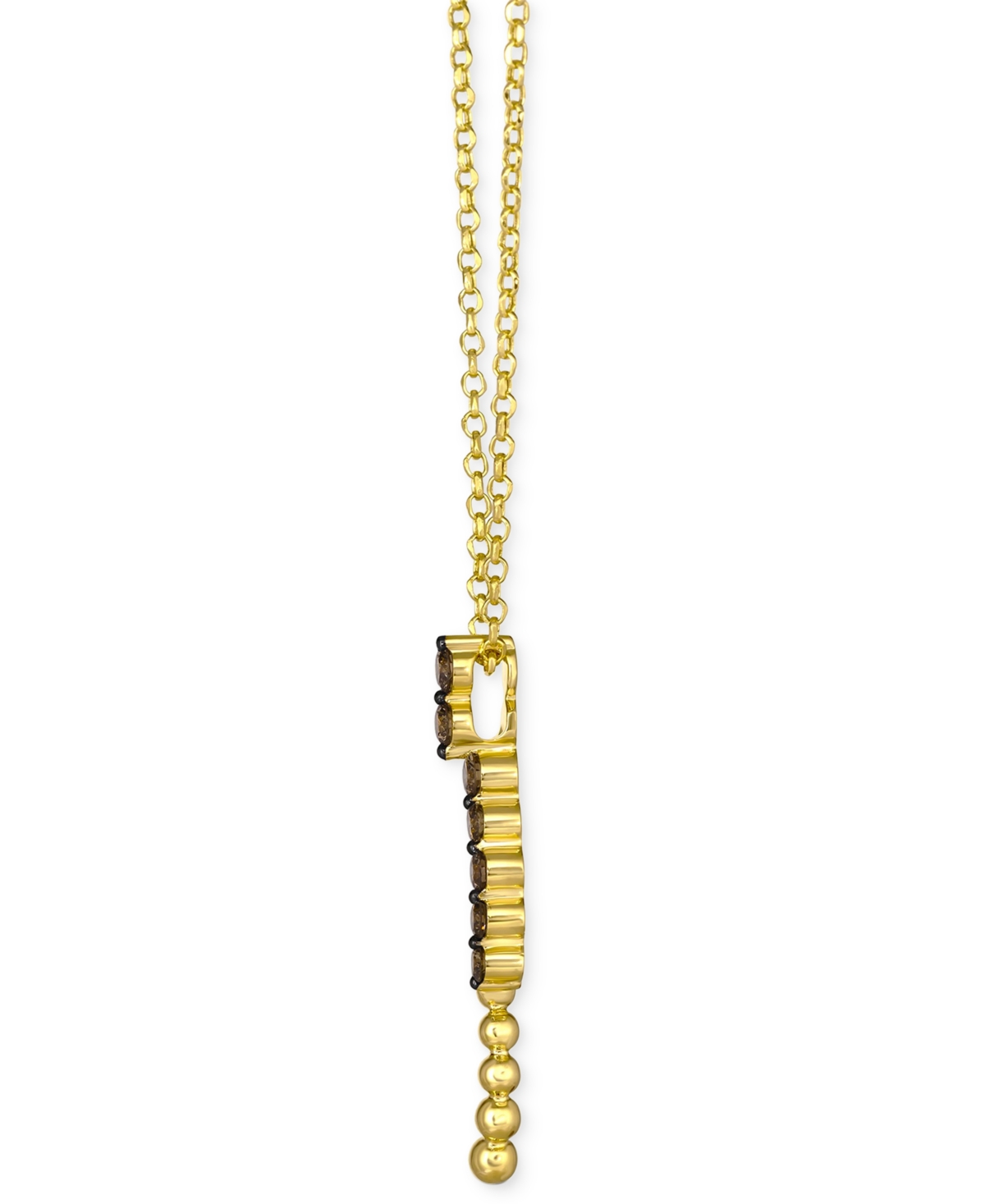 Le Vian Chocolatier Chocolate Diamond (3/8 Ct. T.w.) Linear Pendant 19" Necklace In 14k Honey Gold In Yellow Gold