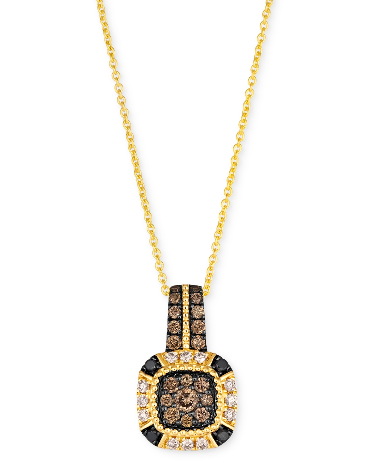 Le Vian Chocolate Diamond (1/4 Ct. T.w.), Nude Diamond (1/10 Ct. T.w.) & Blackberry Diamond (1/20 Ct. T.w.) In Yellow Gold