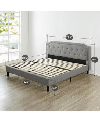 Upholstered Platform Bed with Classic Button-Tufted Headboard for Timeless Elegance