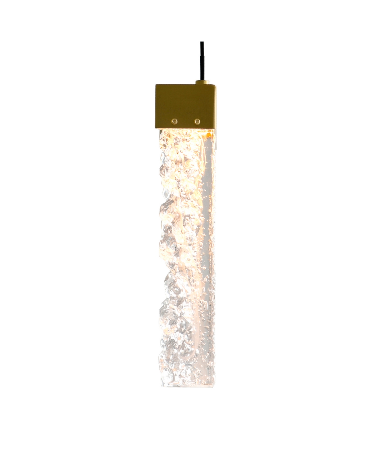Cwi Lighting 12" Metal Lava Integrated Led Mini Pendant In Brass