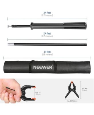 Photo Studio Backdrop Support System, 10ft/3m Wide 6.6ft/2m High Adjustable Background Stand with 4 Crossbars, 6 Backdrop Clamps, 2 Sandbags, and Carrying Bag for Portrait & Studio Photography