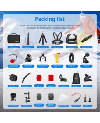 50 in 1 Action Camera Accessory Kit Compatible with GoPro Hero 12 11 10 9 DJI OSMO 4 3 2 Insta360 X3 X2 GO 3 SJCAM DBPOWER AKASO VicTsing APEMAN WiMiUS QUMOX Lightdow Campark Sony Sports DV