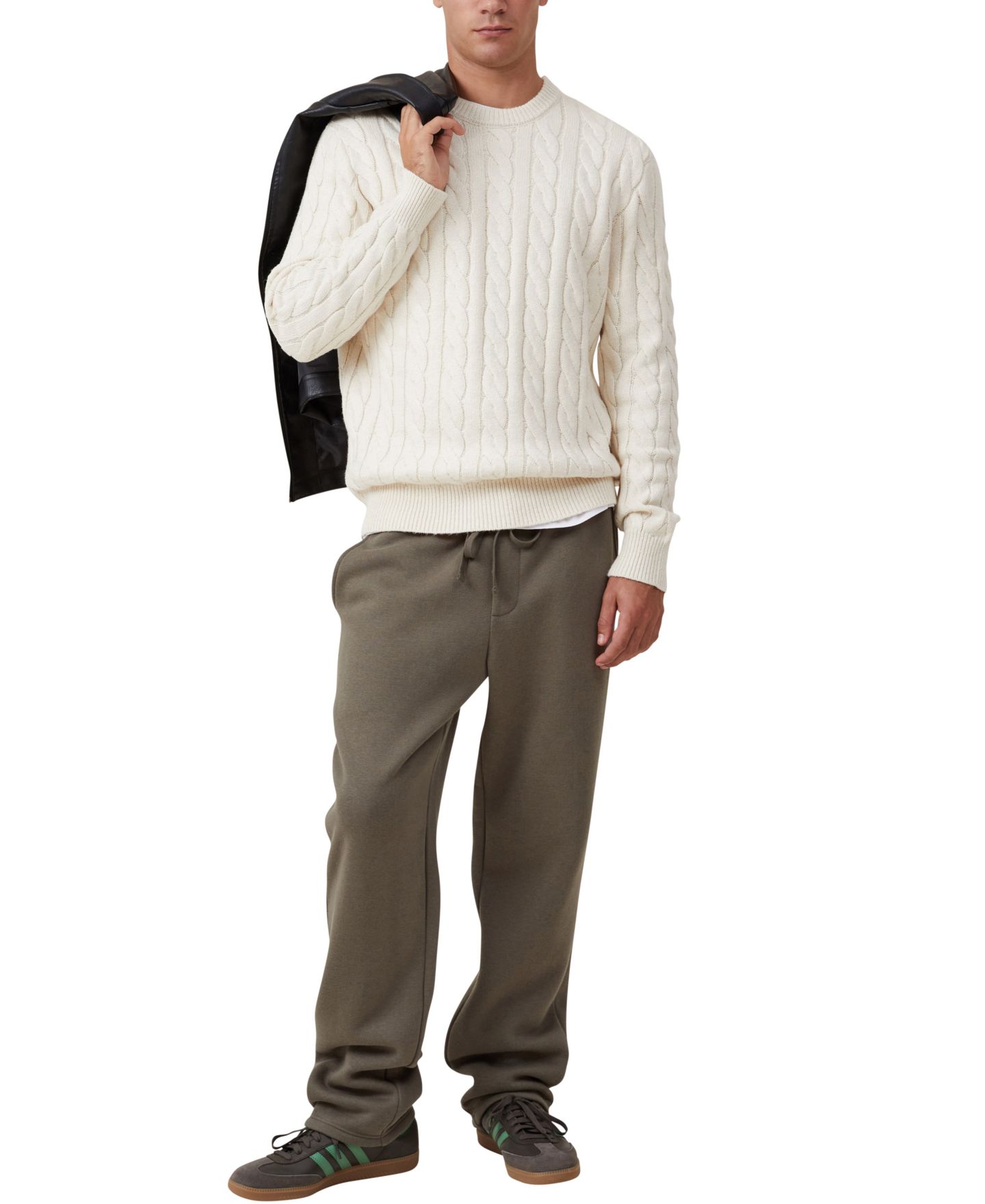 Мужские брюки COTTON ON Relaxed Track Pants, цвет: Чёрный — фото 7