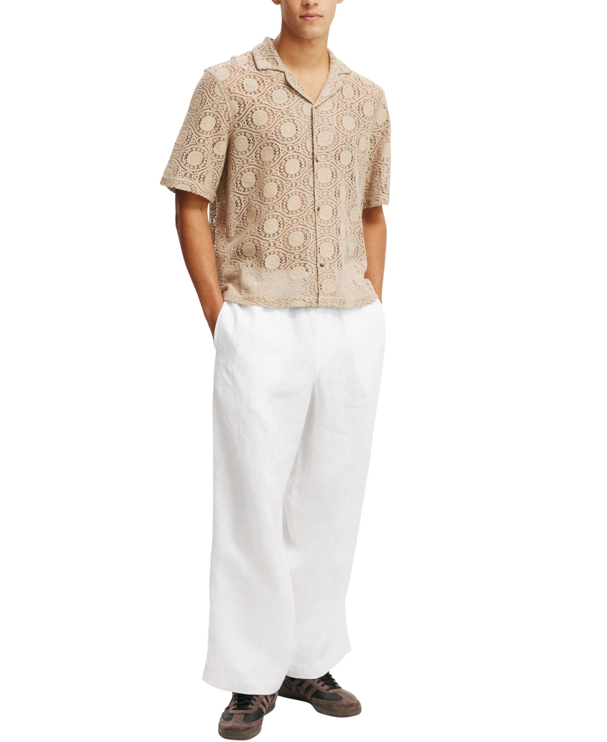 Shop Cotton On Men's Super Baggy Linen Pant In White