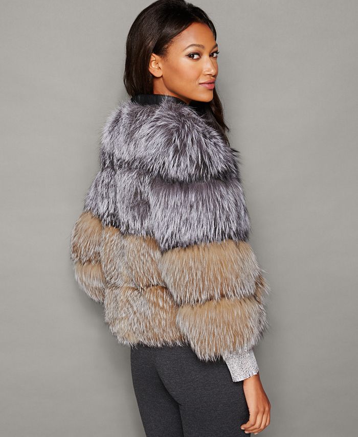 The Fur Vault Fox Fur Collarless Jacket - Macy's