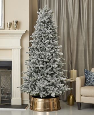 7' Artificial Palmetto Pine Flocked Tree