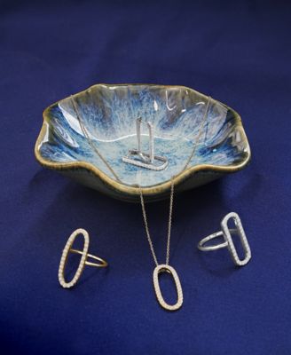 Diamond Open Oval 18" Pendant Necklace (1/2 ct. t.w.) in 14k White or Yellow Gold, Created for Macy's