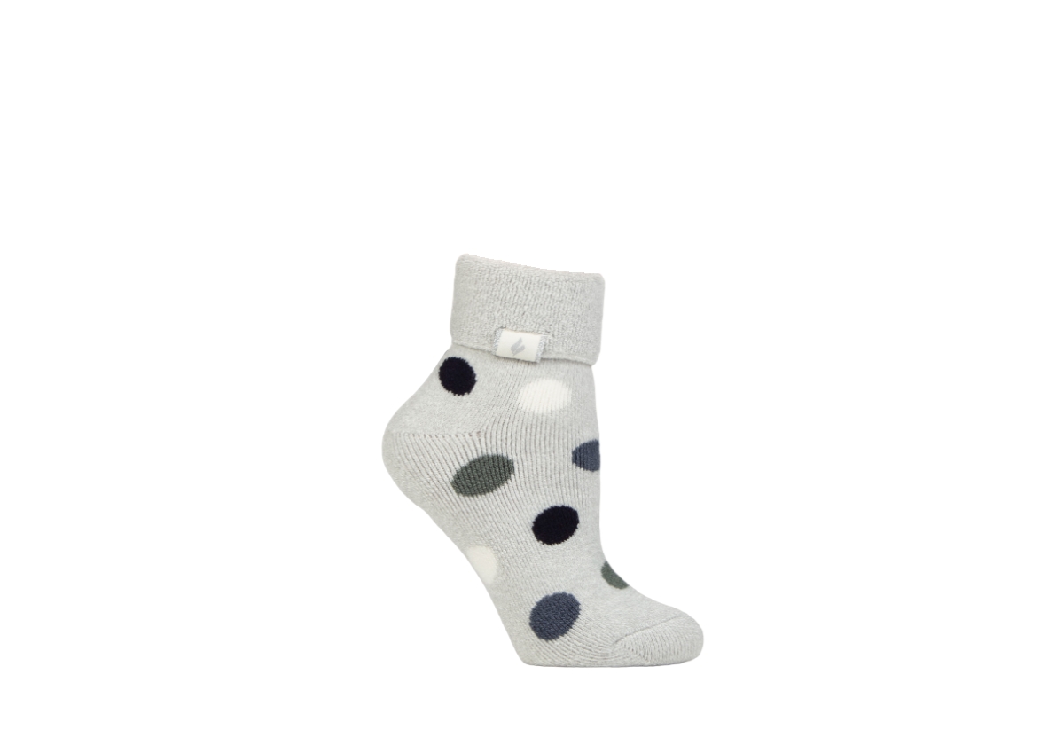 Heat Holders Lite Serena Dots Sleep Socks In Silver Gray