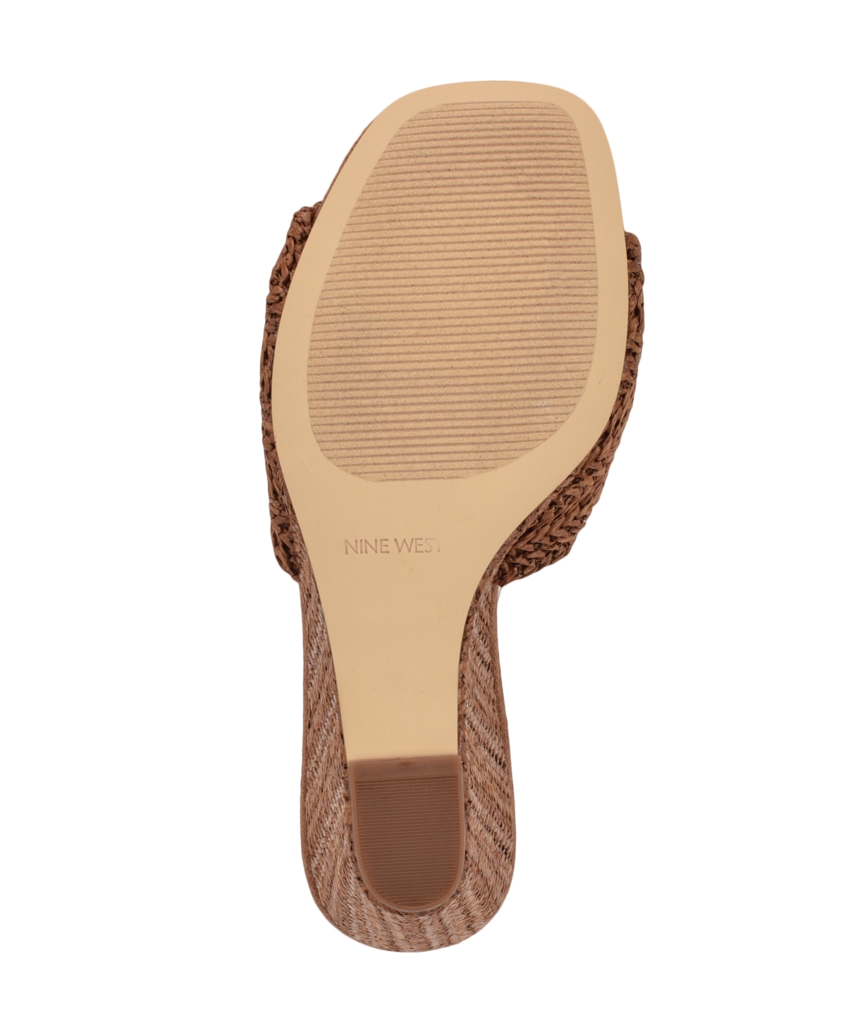 NINE WEST WOMEN'S NIKHIL SLIP-ON SQUARE TOE WEDGE SANDALS 