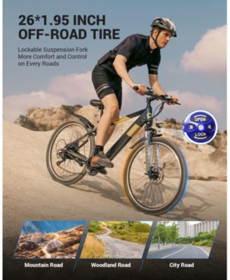 550W Electric Bike 26" Electric Mountain Bike for Adults, 48V Built-in Hidden Removable Battery, Up to 50 Miles with Shimano 21 Speed City Commuter Bike for Man Woman