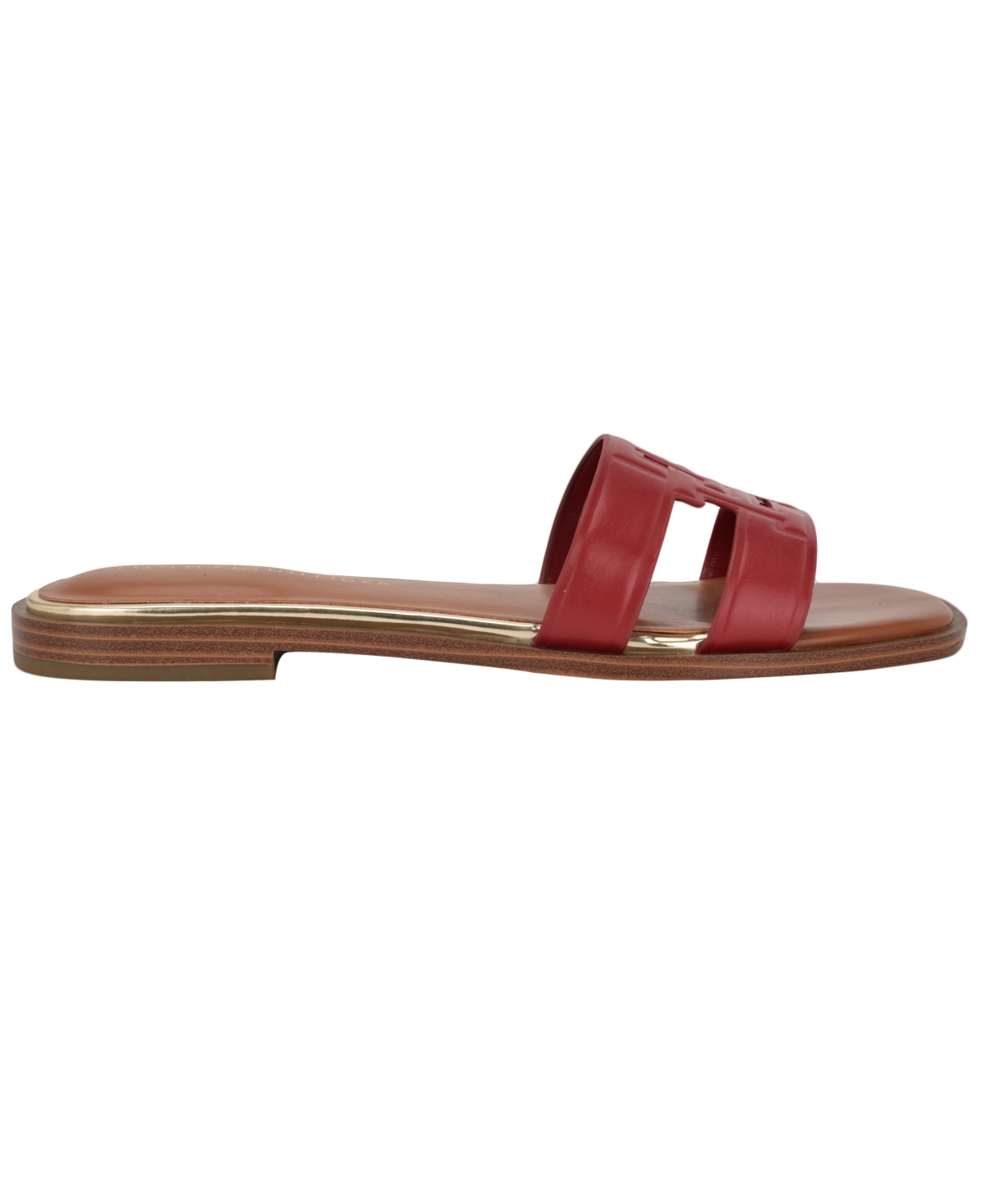 Tommy Hilfiger Women's Terenz Logo Strap Flat Slide Sandals In Red