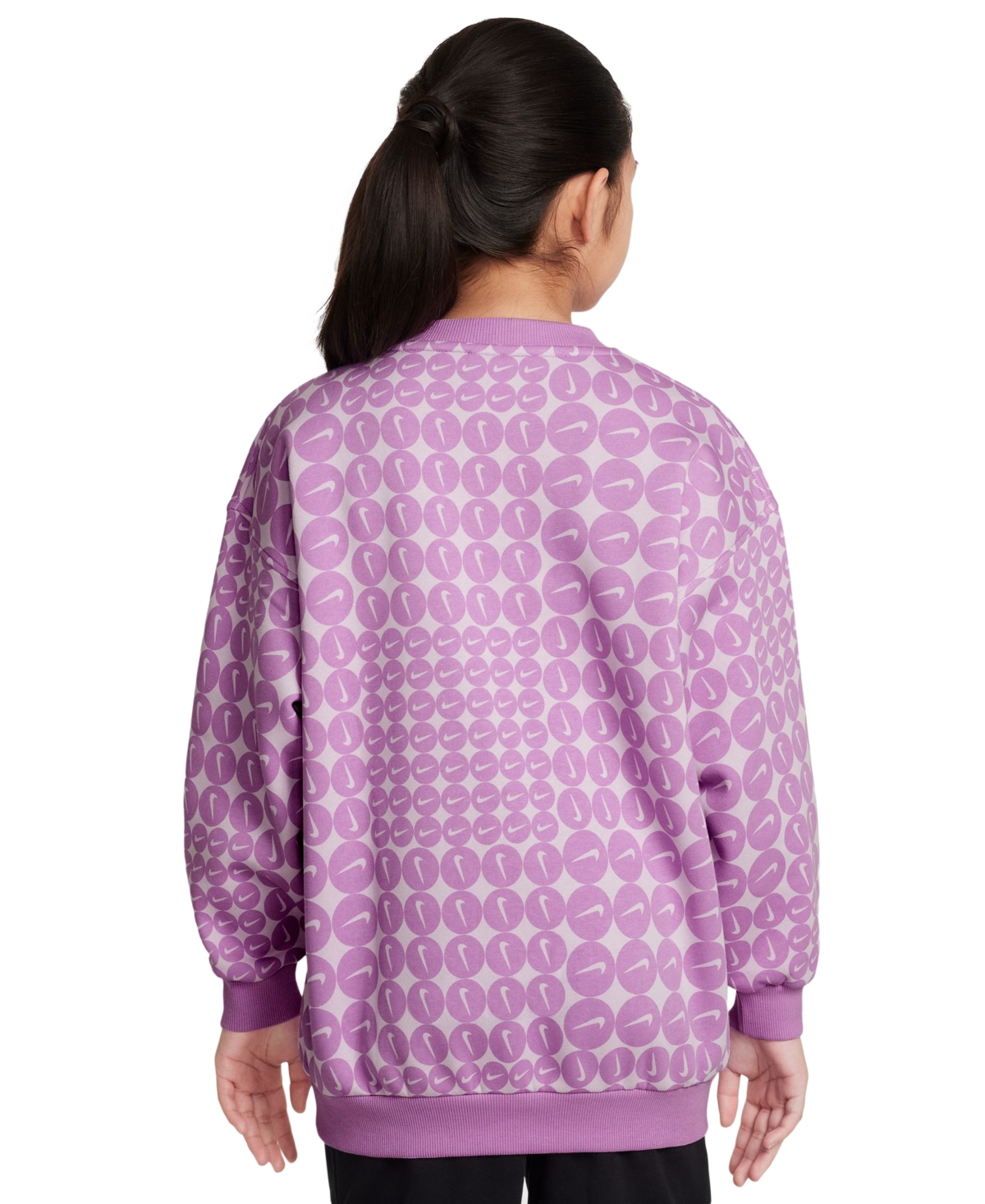 Nike Big Girls Sportswear Club Fleece Oversized Crewneck Sweatshirt In Pink