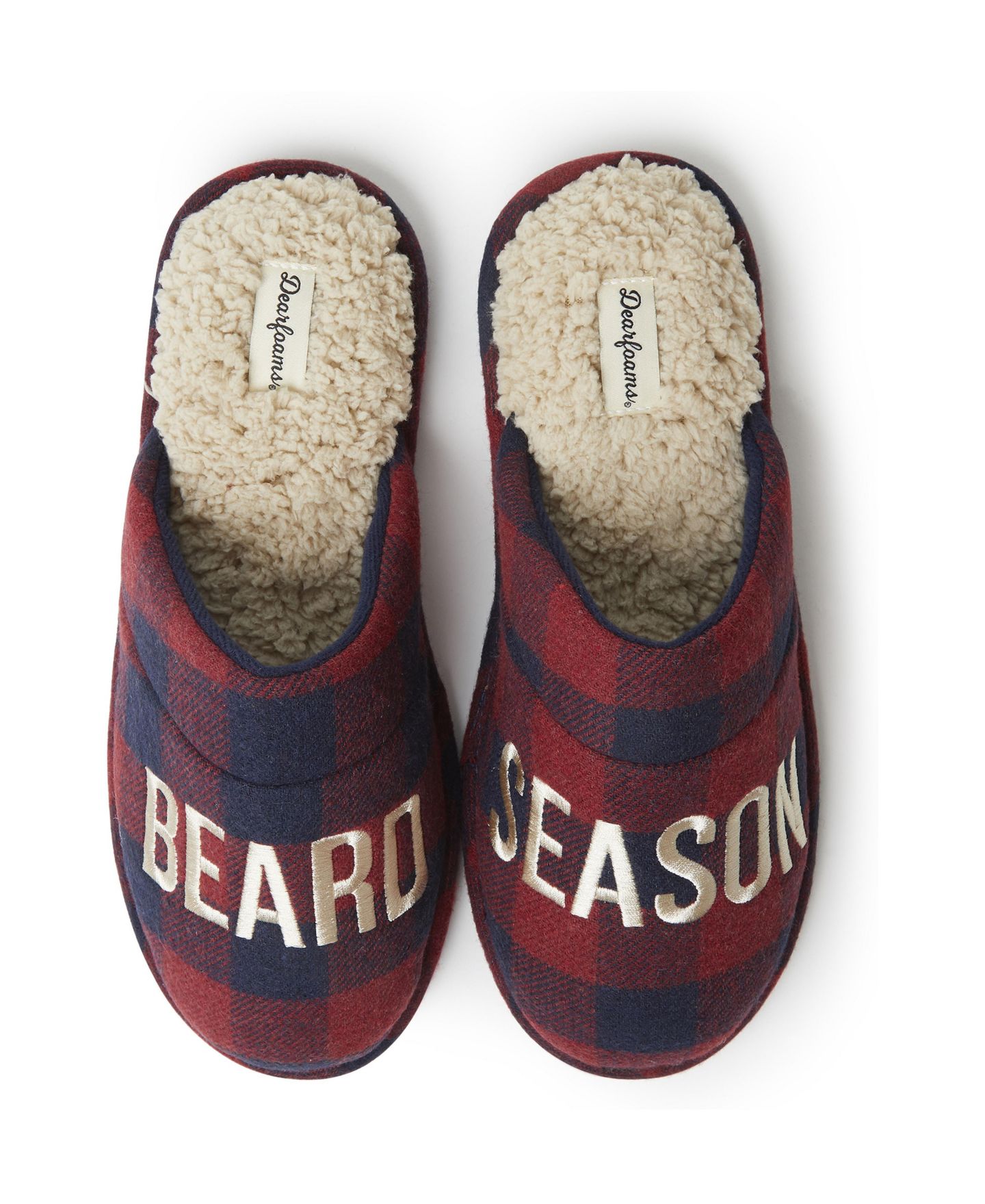 Мужские тапочки Dearfoams Tyler Novelty Holiday Christmas Scuff Slipper, цвет: Клетчатый — фото 1