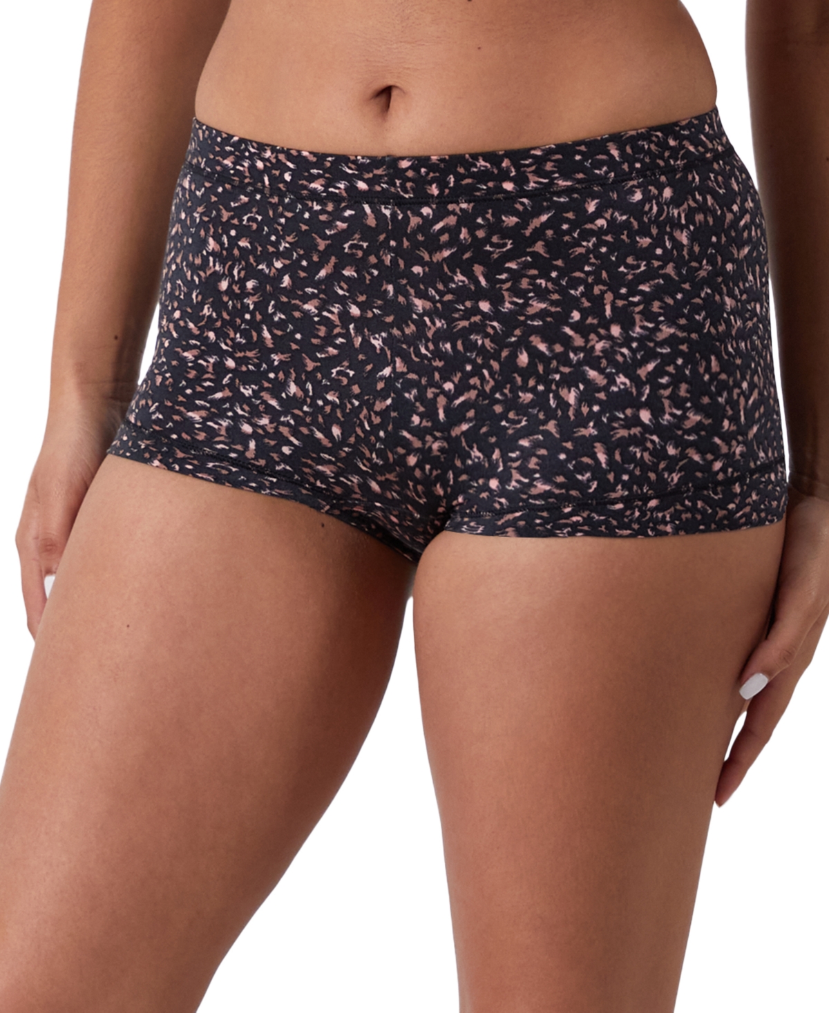 Maidenform Women's Dream Boyshort Underwear 40774 In Black Petal Print