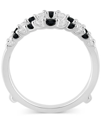 Black Diamond & White Diamond Ring Guard Enhancer (1-1/10 ct. t.w.) in 14k White Gold
