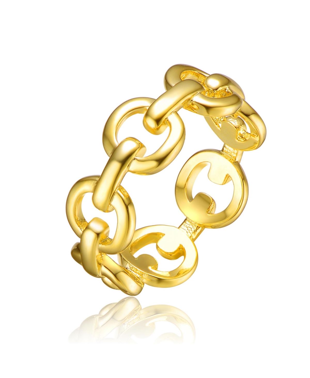 14K Gold Plated Chain Link Ring - Gold