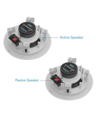 5.25" Bluetooth Ceiling / Wall Speaker Kit - 2-Way Flush Mount, Built-in Bluetooth, 150W Max Power (Red)