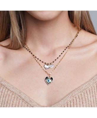 Mother of Pearl Heart Charm 14K Gold 14 millimeters