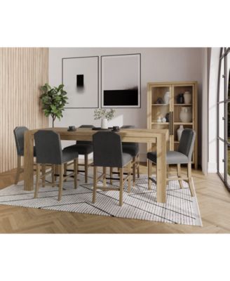 Furniture - 7pc Counter Height Dining Set (Davie Rectangular Table & 6 Hinsen Stools)