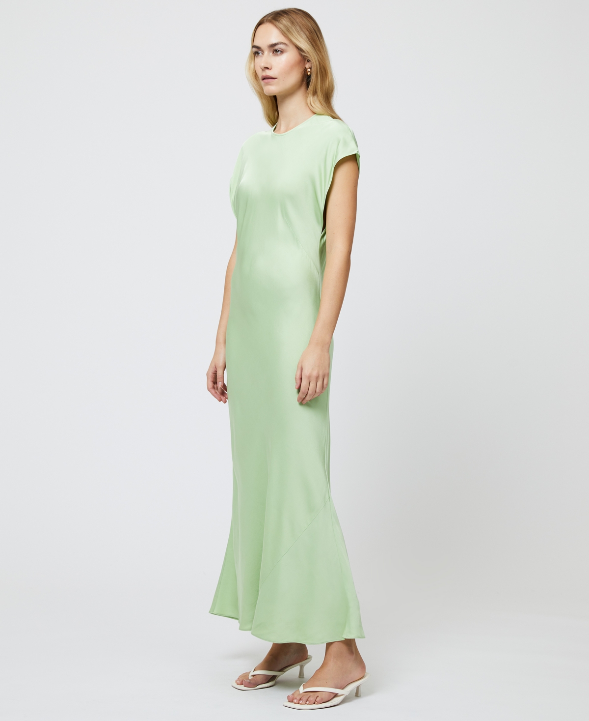 French Connection Women's Ennis Satin Column Maxi Dress In Apple Green