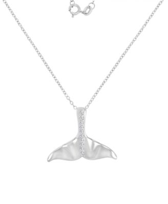 Macy's - Cubic Zirconia Two-Stone 18" Pendant Necklace in 14k Rose Gold-Plated Sterling Silver