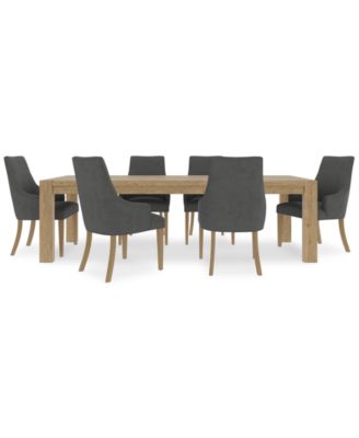 7pc Dining Set (Davie Rectangular Table & 6 Nelin Chairs)