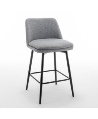  Set of 2  Upholstered, Metal Legs   25.6", 360° Swivel  Counter Height Stools