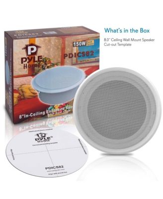 8.0" In-Wall / Ceiling Speaker System - 150W Max Power, 2-Way Flush Mount, Enclosed Housing, Professional Audio