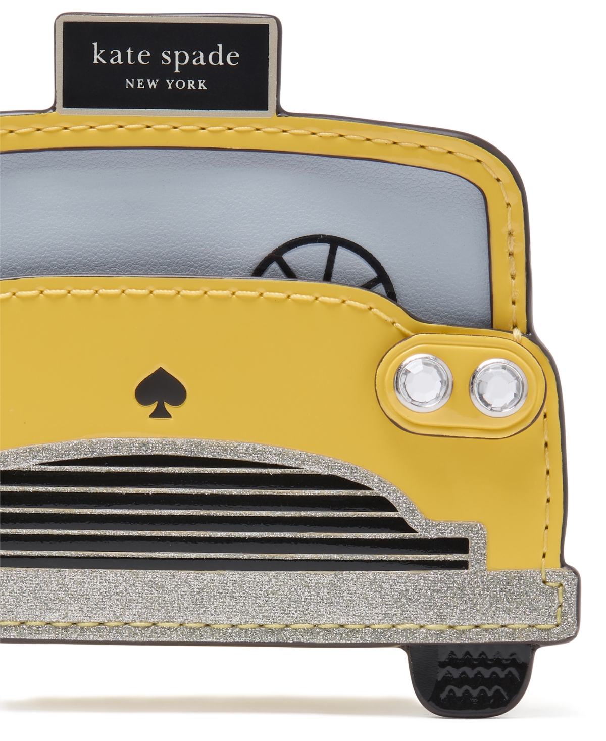 Kate Spade Hey Taxi Embellished Card Case In Yellow Multi