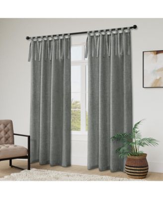Garrett Textured Tie Knots Curtains Pair, 52"X108"