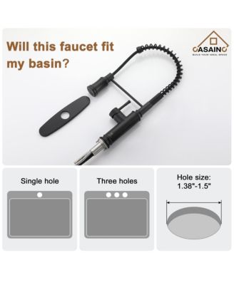 Pull Down Sprayer Kitchen Faucet with Infrared Sensor Induction Function and Deck Plate